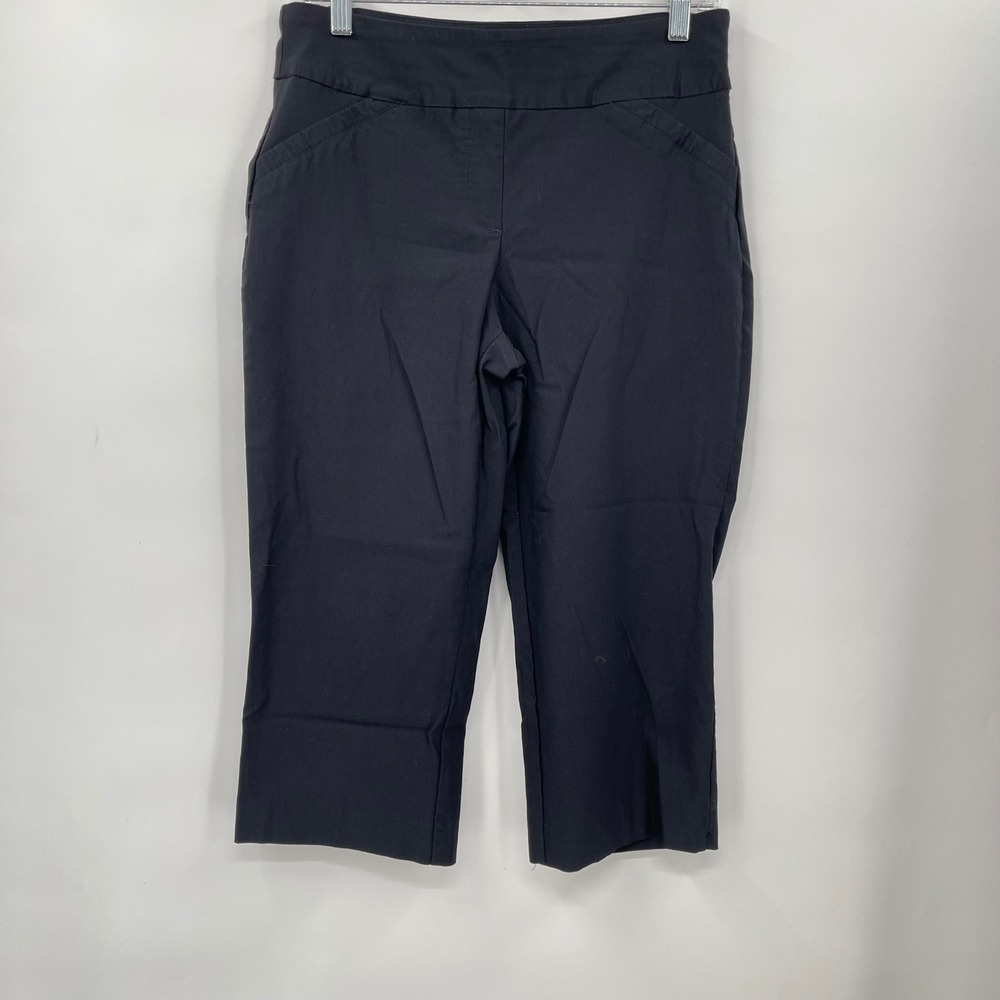 BRIGG Womens Black High Rise‎ Cropped Capri Pants Size 8